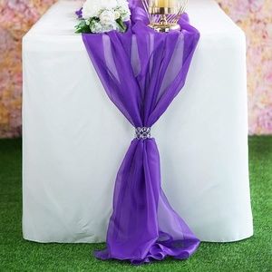 18" W x 180" L Chiffon Table Runner, Purple